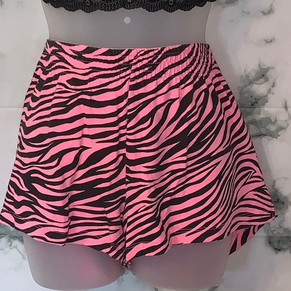 Pink & Black Zebra Large Shorts Athletic/ Sleep Short - Picture 4 of 14